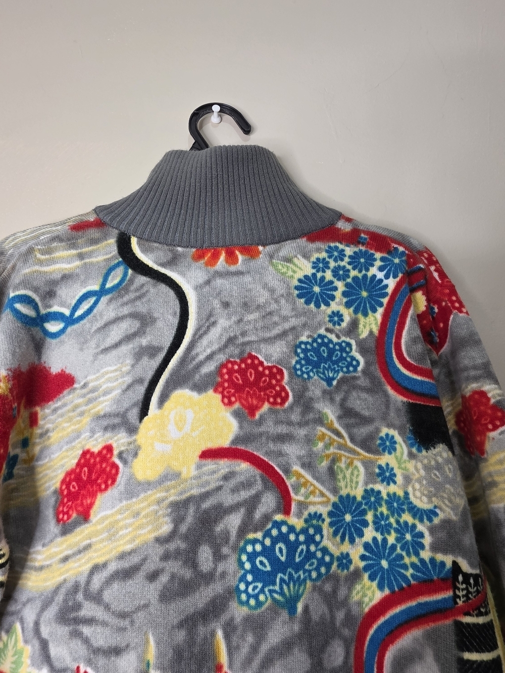 Custo Barcelona Vintage Zip Sweater Beaded Graphic Rare Wool Size M - Picture 13 of 16